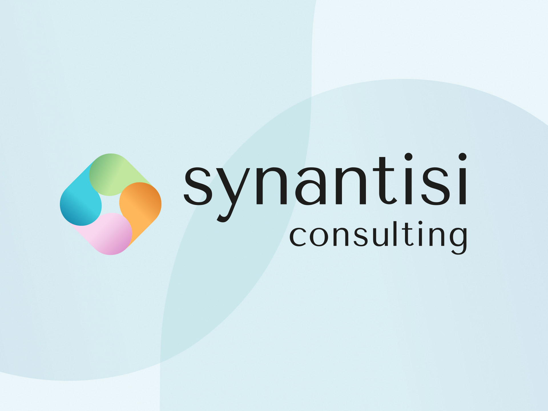 Logo von synantisi consulting mit farbigem Symbol, entwickelt im Rahmen des Branding-Projekts von straightup digital